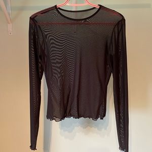 Chandail noir transparent manche longue